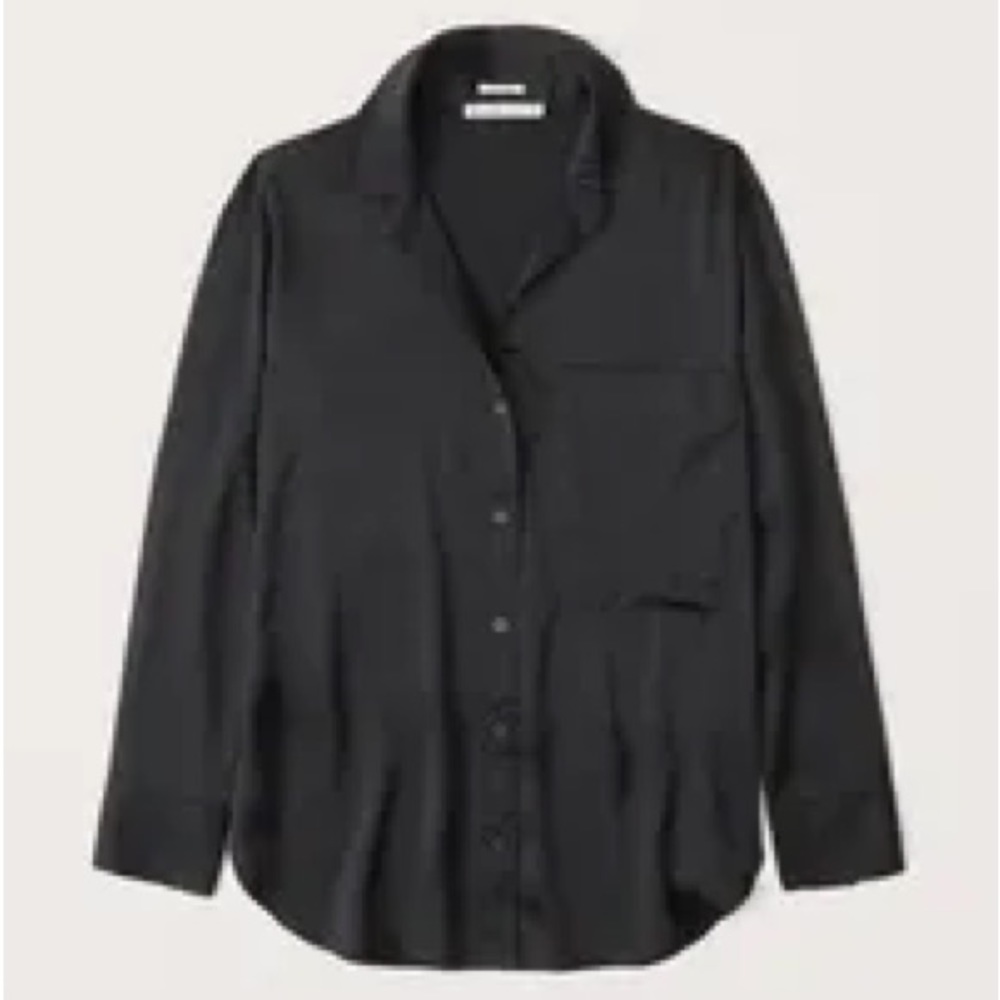 Abercrombie oversized satin button up never worn